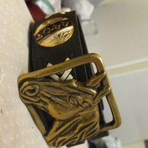 Used like new brass buckle prca belt